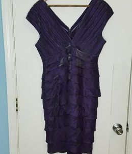 Adrianna Papell Purple Ruffle Dress Size 12